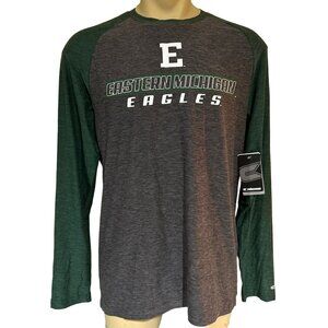 NEW Eastern Michigan Colosseum Athletics Green Gray Athletic Shirt Men's L